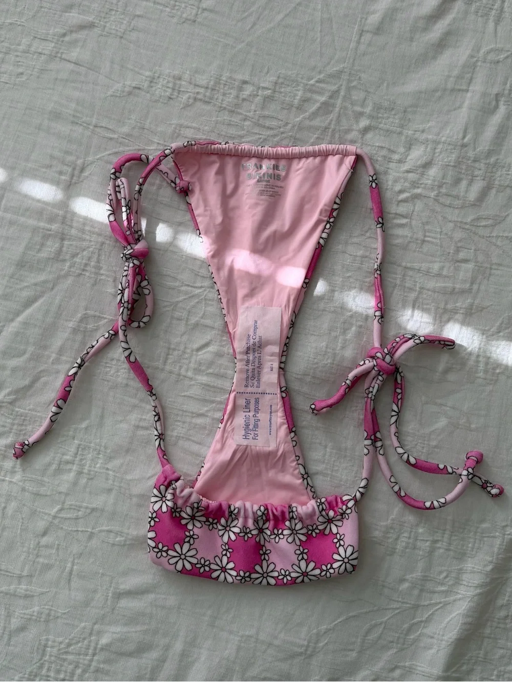 NWOT Frankie's Bikinis Tia Terry Daisy String Bikini Bottom